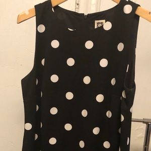 Black and white polkadot Anne Klein dress